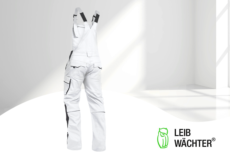 Leibwächter Arbeitshose - Latzhose Flex Line weiß/grau Leibwächter Arbeitshose - Latzhose Flex Line weiß/grau
