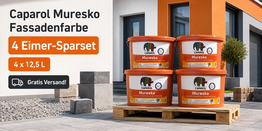 Aktion 4 x 12,5 l Caparol Synthesa Muresko Fassadenfarbe weiß