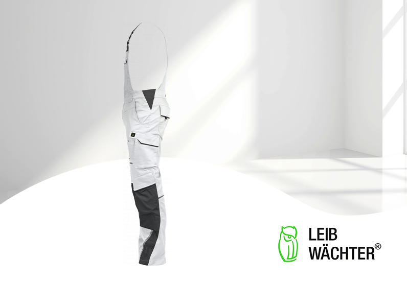 Leibwächter Arbeitshose - Latzhose Flex Line weiß/grau Leibwächter Arbeitshose - Latzhose Flex Line weiß/grau