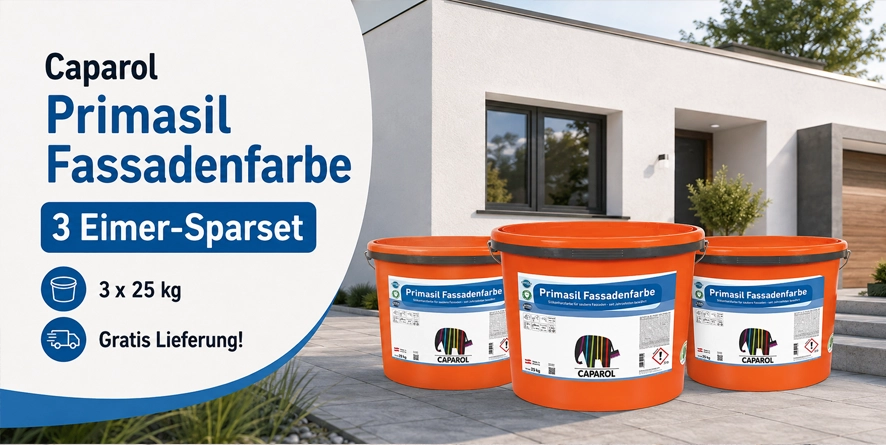 Aktion 3 x 25 kg Caparol Synthesa Primasil Fassadenfarbe weiß