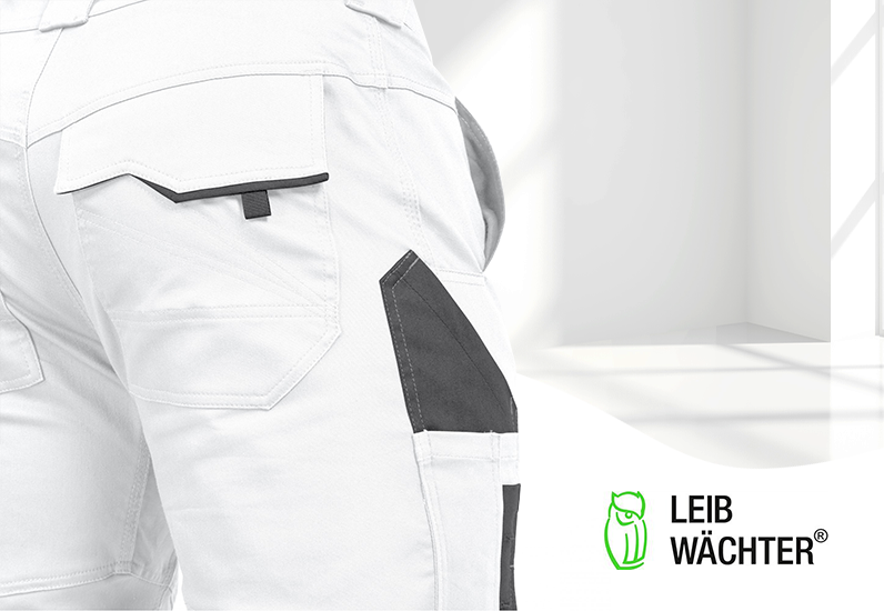 Leibwächter Arbeitshose - Latzhose Flex Line weiß/grau Leibwächter Arbeitshose - Latzhose Flex Line weiß/grau