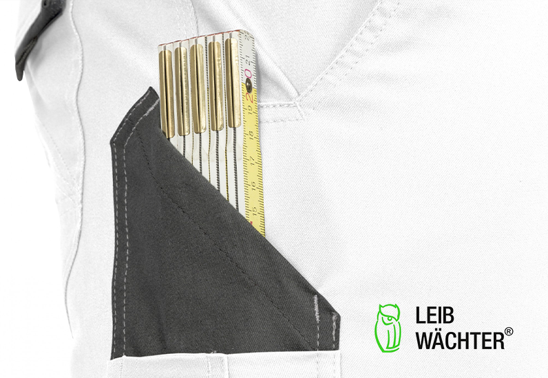 Leibwächter Arbeitshose - Latzhose Flex Line weiß/grau Leibwächter Arbeitshose - Latzhose Flex Line weiß/grau